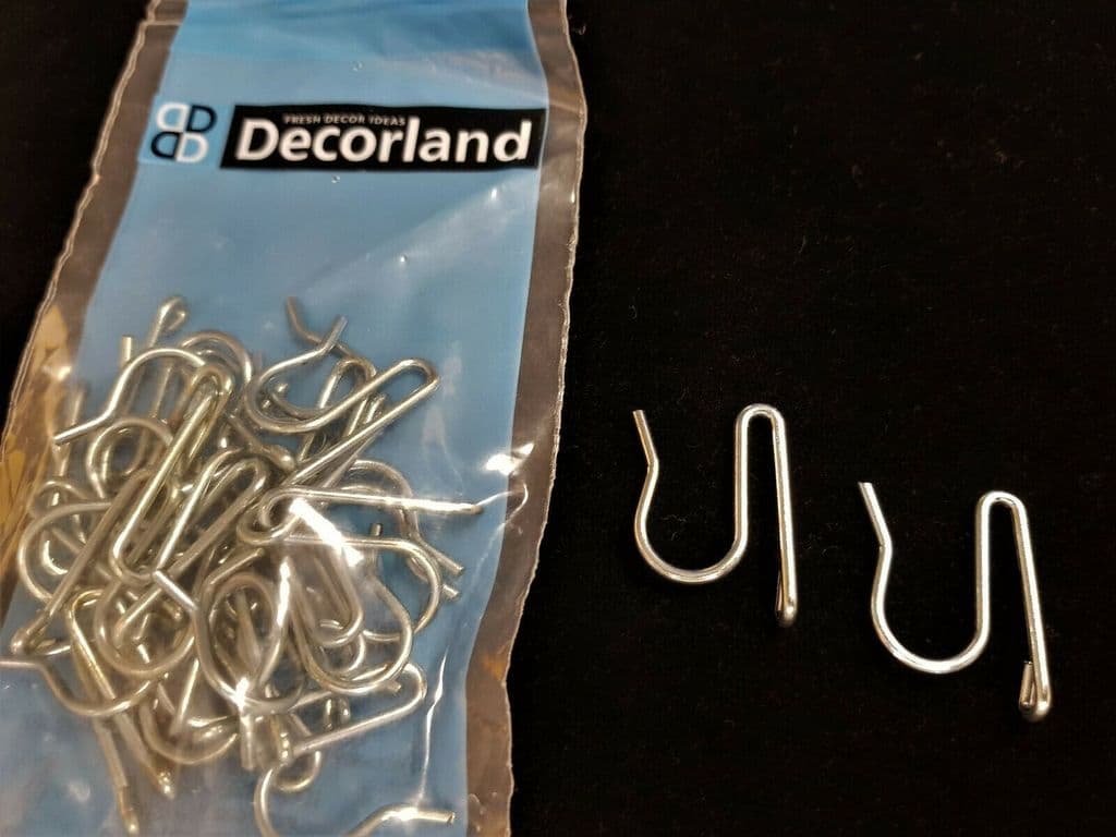 25 Decorland Valance Rail Hooks Sew On Curtain Hooks Silver C Rail
